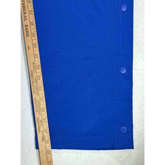 Gap GapFit Fleece Lined Track Pants Royal Blue Large (32x30) High Rise Calf Snap - Picture 9 of 10